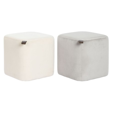 Poggiapiedi DKD Home Decor Giallo Azzurro Beige Grigio Scandi 35 x 35 x 35 cm (2 Unità)