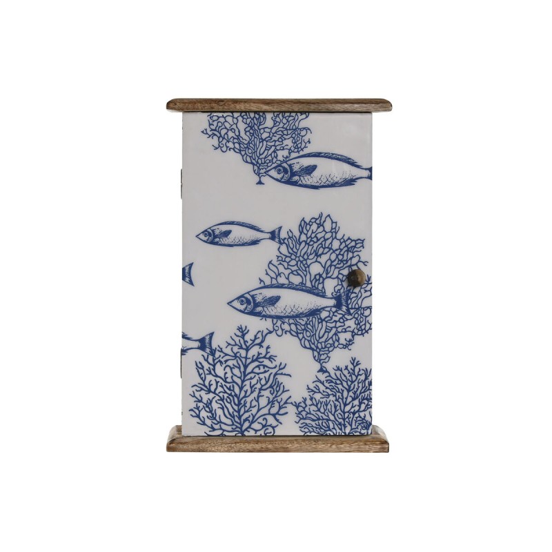 Armadietto portachiavi Home ESPRIT Azzurro Bianco Naturale 18 x 7,5 x 28 cm Armadietto portachiavi Home ESPRIT Azzurro Bianco Naturale 18 x 7,5 x 28 cm