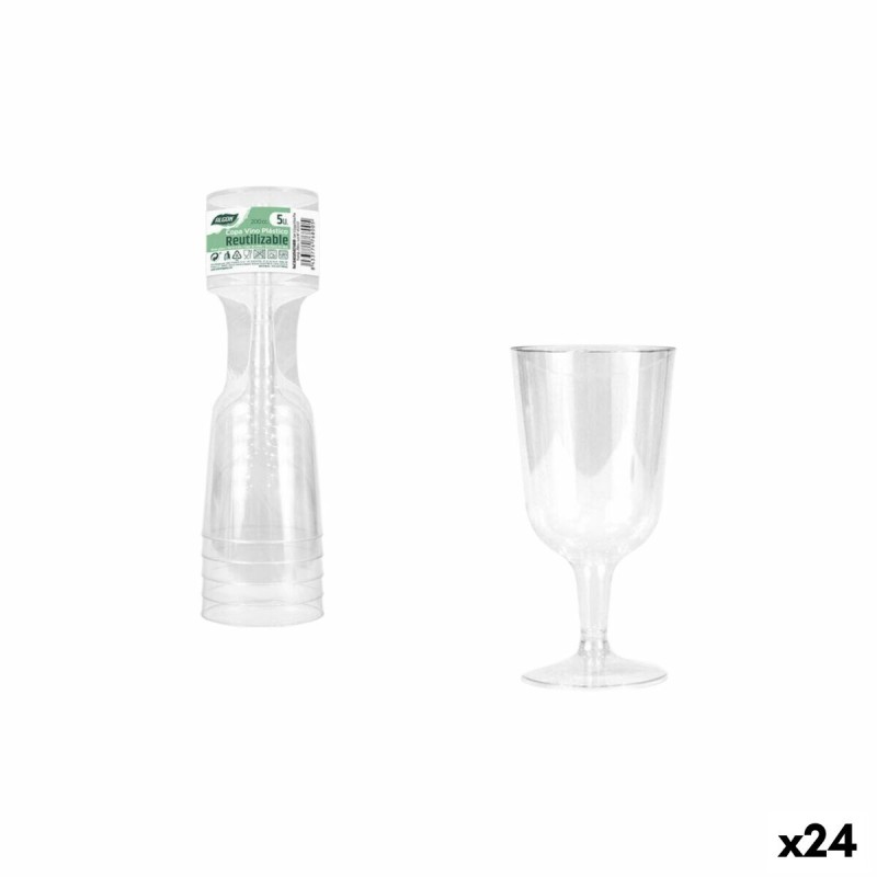 Calice per vino Algon 200 ml 5 Pezzi (24 Unità) Calice per vino Algon 200 ml 5 Pezzi (24 Unità)