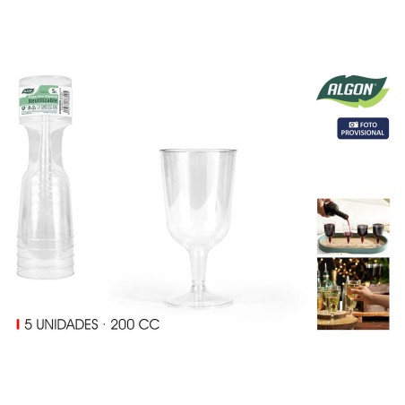 Calice per vino Algon 200 ml 5 Pezzi (24 Unità)
