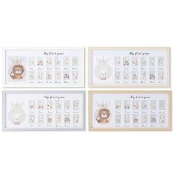 Cornice Portafoto Home ESPRIT Cristallo Legno MDF 56,5 x 2 x 27,5 cm (4 Unità)