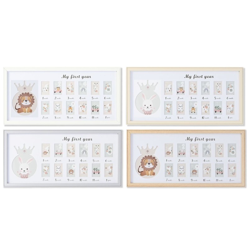 Cornice Portafoto Home ESPRIT Cristallo Legno MDF 56,5 x 2 x 27,5 cm (4 Unità)