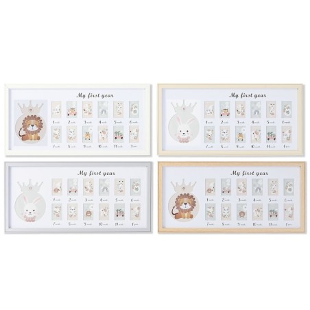 Cornice Portafoto Home ESPRIT Cristallo Legno MDF 56,5 x 2 x 27,5 cm (4 Unità)