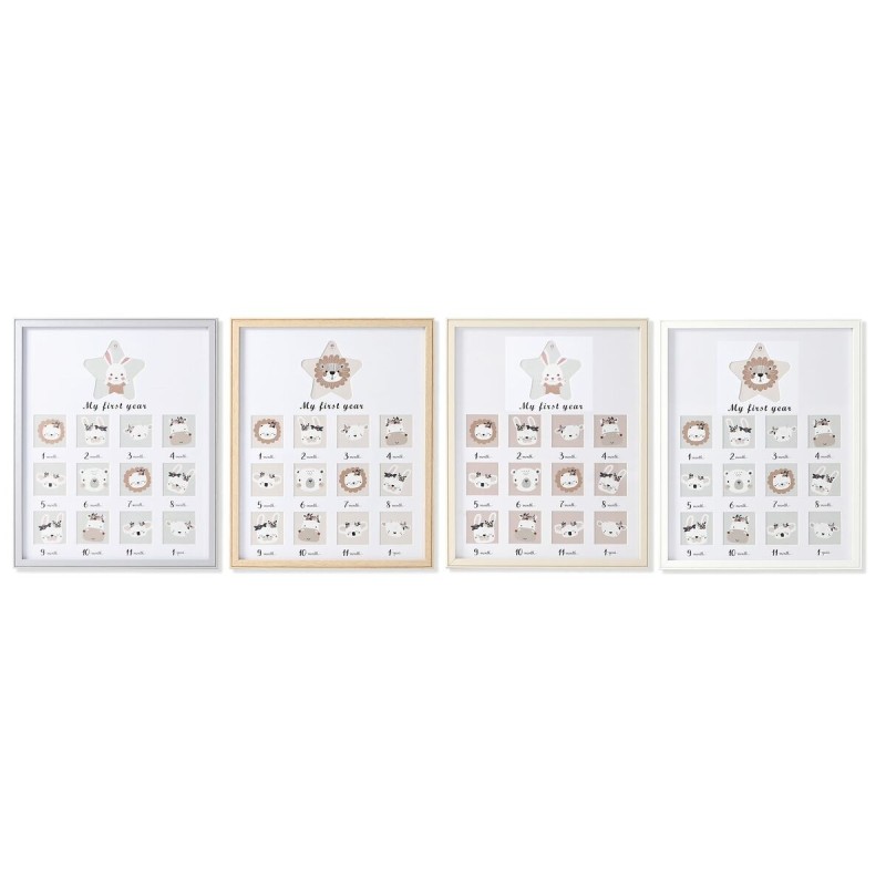 Cornice Portafoto Home ESPRIT Cristallo Legno MDF 40,5 x 2 x 49,5 cm (4 Unità)