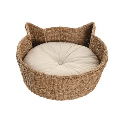 Letto per animali domestici Home ESPRIT Bianco Naturale Fibra naturale 55 X 45 X 18 CM