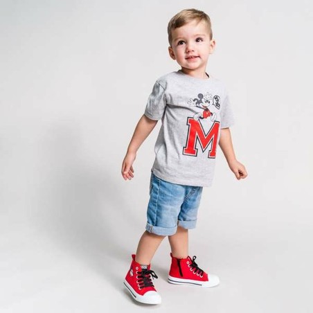 Maglia a Maniche Corte per Bambini Minnie Mouse Grigio 3 Anni