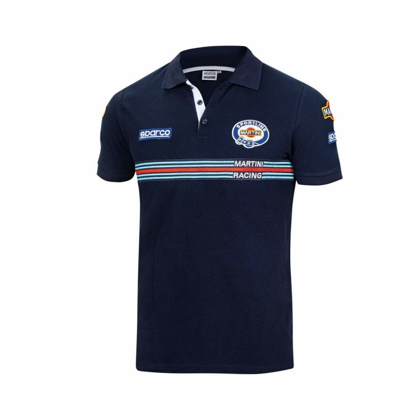 Polo a Maniche Corte Sparco Martini Racing XL Blu Marino Polo a Maniche Corte Sparco Martini Racing XL Blu Marino