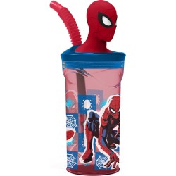 Bicchiere con Cannuccia Spider-Man CZ11338 3D