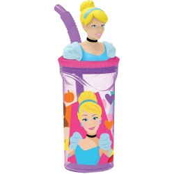 Bicchiere con Cannuccia Disney Princess CZ11334 3D Rosa