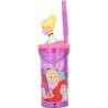 Bicchiere con Cannuccia Disney Princess CZ11334 3D Rosa