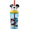 Bicchiere con Cannuccia Mickey Mouse CZ11336 3D Azzurro