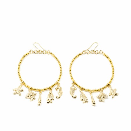 Orecchini Donna Shabama Formentor Ottone bagnato in oro 6 cm