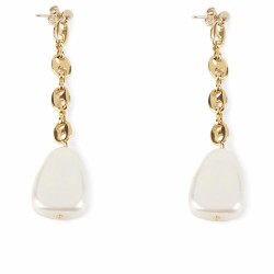Orecchini Donna Shabama Barton Ottone bagnato in oro Perline 7,5 cm