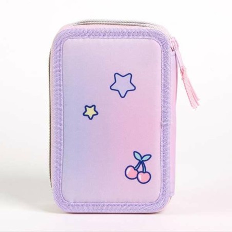 Astuccio Stitch Lilla 12,5 x 6,5 x 19,5 cm