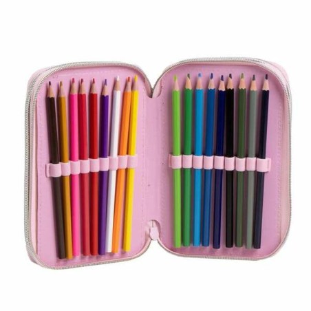 Astuccio Stitch Lilla 12,5 x 6,5 x 19,5 cm