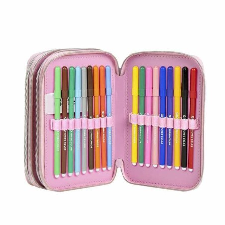 Astuccio Stitch Lilla 12,5 x 6,5 x 19,5 cm