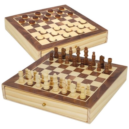 Tabellone da Scacchi e Dama CB Games Legno Sertar (4 Unità)