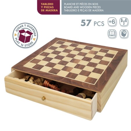 Tabellone da Scacchi e Dama CB Games Legno Sertar (4 Unità)