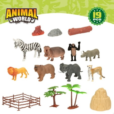 Figure di animali Colorbaby 19 Pezzi Giungla Plastica 14 x 6 x 5 cm (6 Unità)