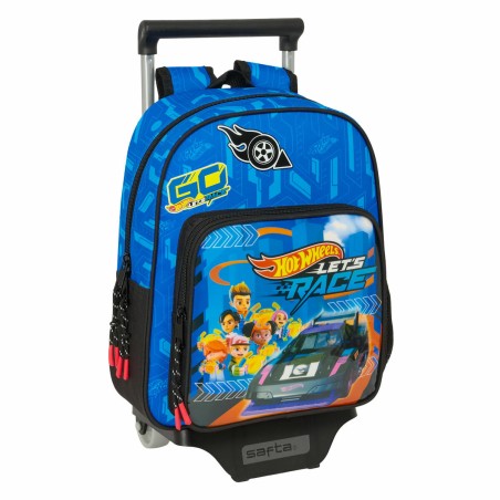 Trolley per la Scuola Hot Wheels Let's race Azzurro Nero 27 x 10 x 67 cm
