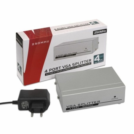 Commutatore VGA con 4 Porte Aisens A116-0085 Grigio Argentato