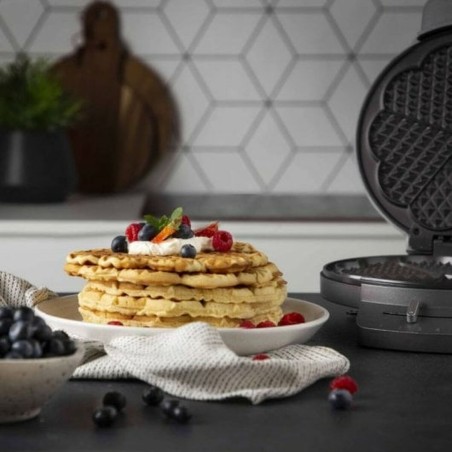 Macchina da Waffle Princess 01.132380.01.001 1200 W Nero Argentato Acciaio