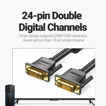 Cavo Prolunga DVI-D Vention EAABG Nero 1,5 m