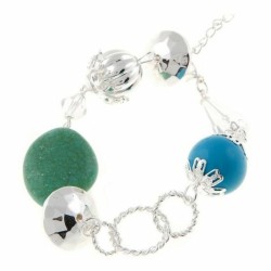 Bracciale Donna Cristian Lay 436210 (23 cm)  Azzurro Verde Acciaio Argentato (23 cm)