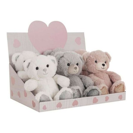 Peluche Bianco Grigio Rosa Acrilico 22 cm