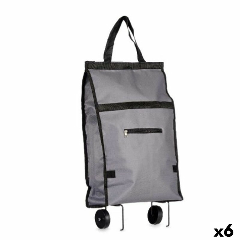 Carrello Pieghevole Con ruote 32 x 15 x 63 cm Grigio (6 Unità) Carrello Pieghevole Con ruote 32 x 15 x 63 cm Grigio (6 Unità)
