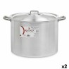 Pentola con Coperchio Kinvara 100042 Argentato Alluminio Ø 36 cm (2 Unità)