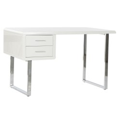 Scrivania DKD Home Decor Bianco Argentato Metallo Legno MDF 120 x 55 x 76 cm