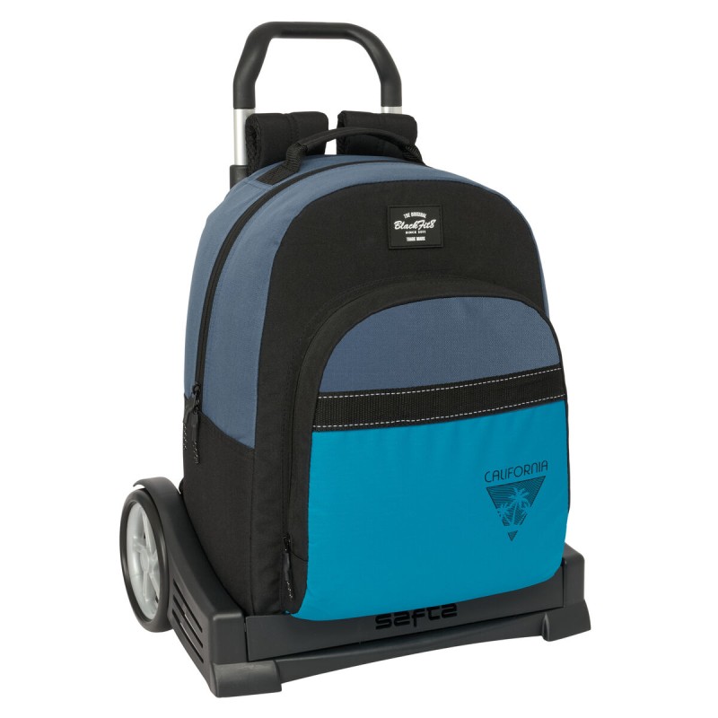 Trolley per la Scuola BlackFit8 California Azzurro Nero 32 x 42 x 15 cm Trolley per la Scuola BlackFit8 California Azzurro Nero 32 x 42 x 15 cm