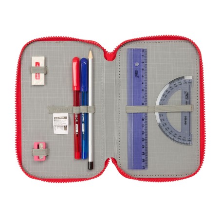 Plumier Triplo Atlético Madrid Rosso 12,5 x 19,5 x 5,5 cm 36 Pezzi