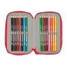 Plumier Triplo Atlético Madrid Rosso 12,5 x 19,5 x 5,5 cm 36 Pezzi