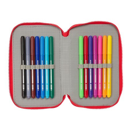 Plumier Triplo Atlético Madrid Rosso 12,5 x 19,5 x 5,5 cm 36 Pezzi