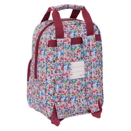 Zaino Scuola Nait Nait Flores coimbra burdeos Bordeaux 20 x 28 x 8 cm