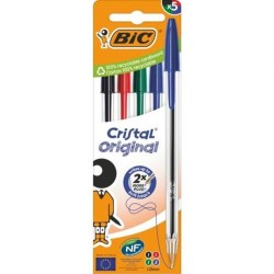 Set di Penne Bic Cristal Original 516346 Multicolore (5 Unità)