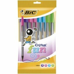 Set di Penne Bic Cristal Fun 921342 Multicolore 10 Pezzi (10 Unità)