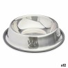 Ciotola per cani Mascow 309 Grigio Argentato Gomma Metallo 26 x 7 x 26 cm (12 Unità)