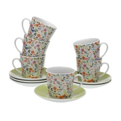 Set di Tazze e Piatti Versa Porcellana Fiori