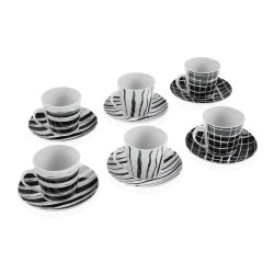 Set di Tazze e Piatti Versa Nero Porcellana