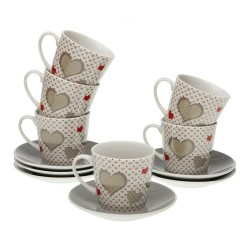 Set di Tazze e Piatti Versa Sweet Porcellana 9 x 14 x 14 cm 10,5 x 8 x 6 cm 14 x 14 x 2 cm