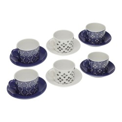 Set di Tazze e Piatti Versa Regina Ceramica 8,6 x 6,4 x 9,2 cm