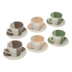 Set di Tazze e Piatti Versa Clara Ceramica 9 x 6,5 x 9 cm