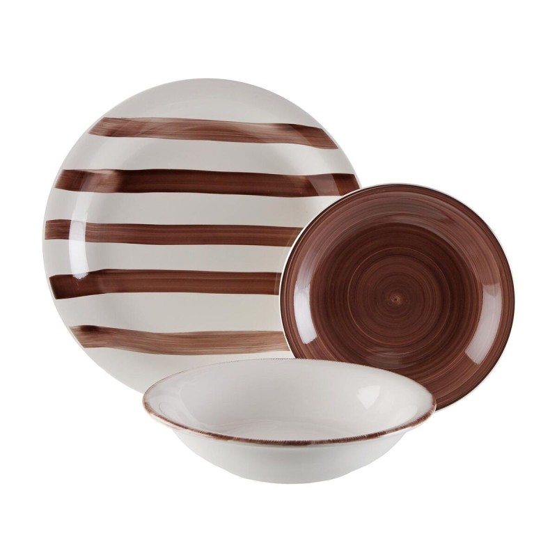 Servizio di Piatti Versa Ligia Marrone 26,5 x 26,5 cm 18 Pezzi