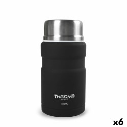 Thermos per Alimenti ThermoSport Nero Acciaio 750 ml (6 Unità)