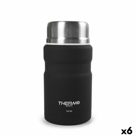 Thermos per Alimenti ThermoSport Nero Acciaio 750 ml (6 Unità)
