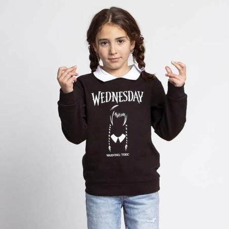 Felpa senza Cappuccio da Bambina Wednesday Grigio scuro