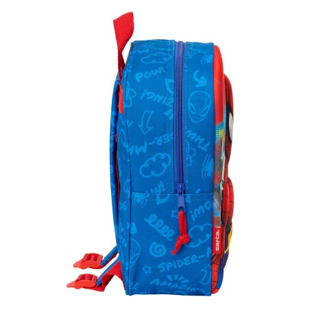 Zaino Scuola Spider-Man Rosso Blu Marino 22 x 27 x 10 cm 3D